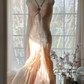 Vintage Mermaid Beaded Floral Design Romantic Chiffon Evening Dress Prom Dress DP6019