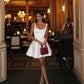 Elegant White Sleeveless A-Line Satin Scoop-Neck Short Homecoming Dress DP8833