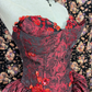 Gorgeous Burgundy Sweetheart Rose Applique Strapless Floor-length/Short Prom Dress Birthday Dress Evening Dress DP6422