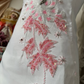 Vintage White One-Shoulder Sheath Evening Gown Pink Floral Embroidery Prom Dress DP8336
