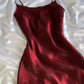 Robe de bal vintage bordeaux en mousseline de soie, fourreau à bretelles spaghetti, robe de soirée longue et formelle DP6678