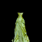 Vintage Lime Green Ombre Satin Sweetheart Neckline Beaded Ruffled Tulle Evening Gown DP7352