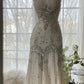 Elegantes Meerjungfrauen-Abendkleid DP8157 mit champagnerfarbenen Perlen und Spaghettiträgern