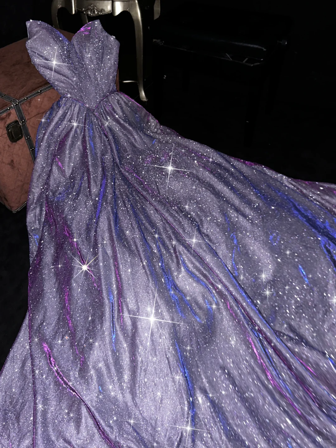 Shiny Purple Sweetheart A-Line Long Party Dress Formal Prom Dress Birthday Outfits, DP5068