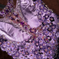 Gorgeous Purple A-Line Floral Beading Long Evening Party Dress Birthday Outfits, DP5075