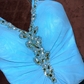 Blue Straps A-Line Beading Long Evening Party Dress Birthday Outfits, DP5081