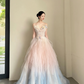 Elegant Sweetheart Ombre A-Line Tulle Party Dress Birthday Outfits Senior Prom Dress, DP5051