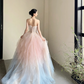 Elegant Sweetheart Ombre A-Line Tulle Party Dress Birthday Outfits Senior Prom Dress, DP5051