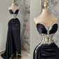 Light Purple Sweetheart Beads Satin Sheath Long Prom Dress Evening Gown, DP4111