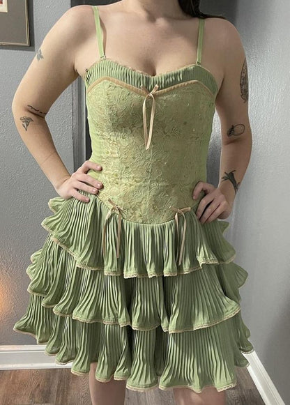 Green Straps A-Line Vintage Short Party Dress Homecoming Dress, DP4320