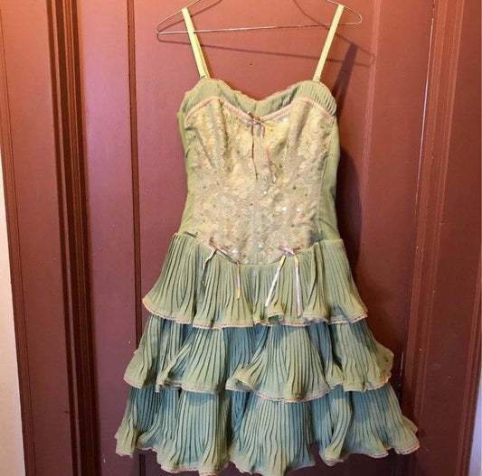 Green Straps A-Line Vintage Short Party Dress Homecoming Dress, DP4320