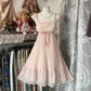 Pink Straps A-Line Chiffon Homecoming Dress Mini Birthday Outfit, DP4322