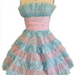 Blue Strapless A-Line Lace Homecoming Dress Mini Birthday Outfit, DP4323