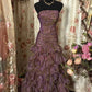 Strapless A-Line Chiffon Tiered Vintage Long Party Dress, DP4327