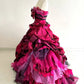 Hot Pink Strapless A-Line Satin Tulle Evening Ball Gown Birthday Gown, DP4335