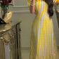 Cute Yellow Short Sleeves A-Line Party Dress Wedding Guest Dress, DP4361