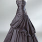 Black Strapless Beading A-Line Vintage Long Party Dress Evening Gown, DP4378