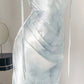 Light Blue Spaghetti Straps Sheath Long Party Dress Birthday Outfit, DP4384