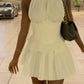 Chic A-Line Halter High Neck Short Party Dress Cute Date Dress, DP4412