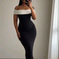 Black Off Shoulder Mermaid Long Party Dress Wedding Guest Dress, DP4435