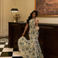 Elegant Printed Sleeveless Vintage Long Party Dress Evening Dress, DP4444