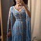 Gorgeous Blue A-Line Beading Long Evening Party Dress Formal Gown, DP4445