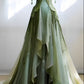 Retro Green Straps A-Line Chic Long Formal Evening Party Dress, DP4450