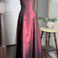 Burgundy Halter A-Line Beading 90s Vintage Long Prom Dress Evening Gown, DP4469