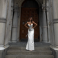 White Sweetheart Neck Corset Mermaid Satin Long Party Dress Birthday Outfits, DP4491