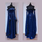 Vintage Dark Blue Halter Neck A-Line Velvet Long Formal Prom Dress Evening Dress, DP5421