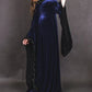 Vintage Dark Blue Halter Neck A-Line Velvet Long Formal Prom Dress Evening Dress, DP5421