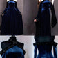 Vintage Dark Blue Halter Neck A-Line Velvet Long Formal Prom Dress Evening Dress, DP5421