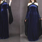 Vintage Dark Blue Halter Neck A-Line Velvet Long Formal Prom Dress Evening Dress, DP5421