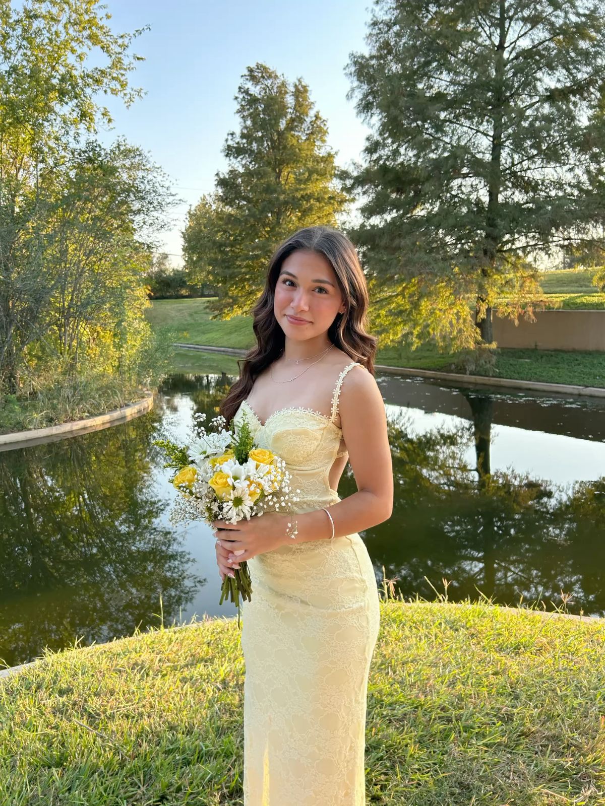 Light Yellow Spaghetti Straps Sheath Lace Long Party Dress Wedding Guest Dress, DP4537