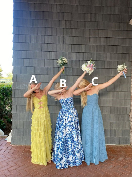 Elegant A-Line Strapless Long Party Dress Graduation Dress Evening Dress, DP4538