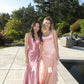 Elegant Pink Sweetheart Mermaid Satin Long Party Dress Wedding Guest Dress, DP4540