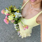 Elegant Light Yellow Mermaid Long Party Dress Wedding Guest Dress, DP4542