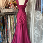 Modest Mermaid Satin Vintage Long Party Dress Formal Evening Gown, DP4545