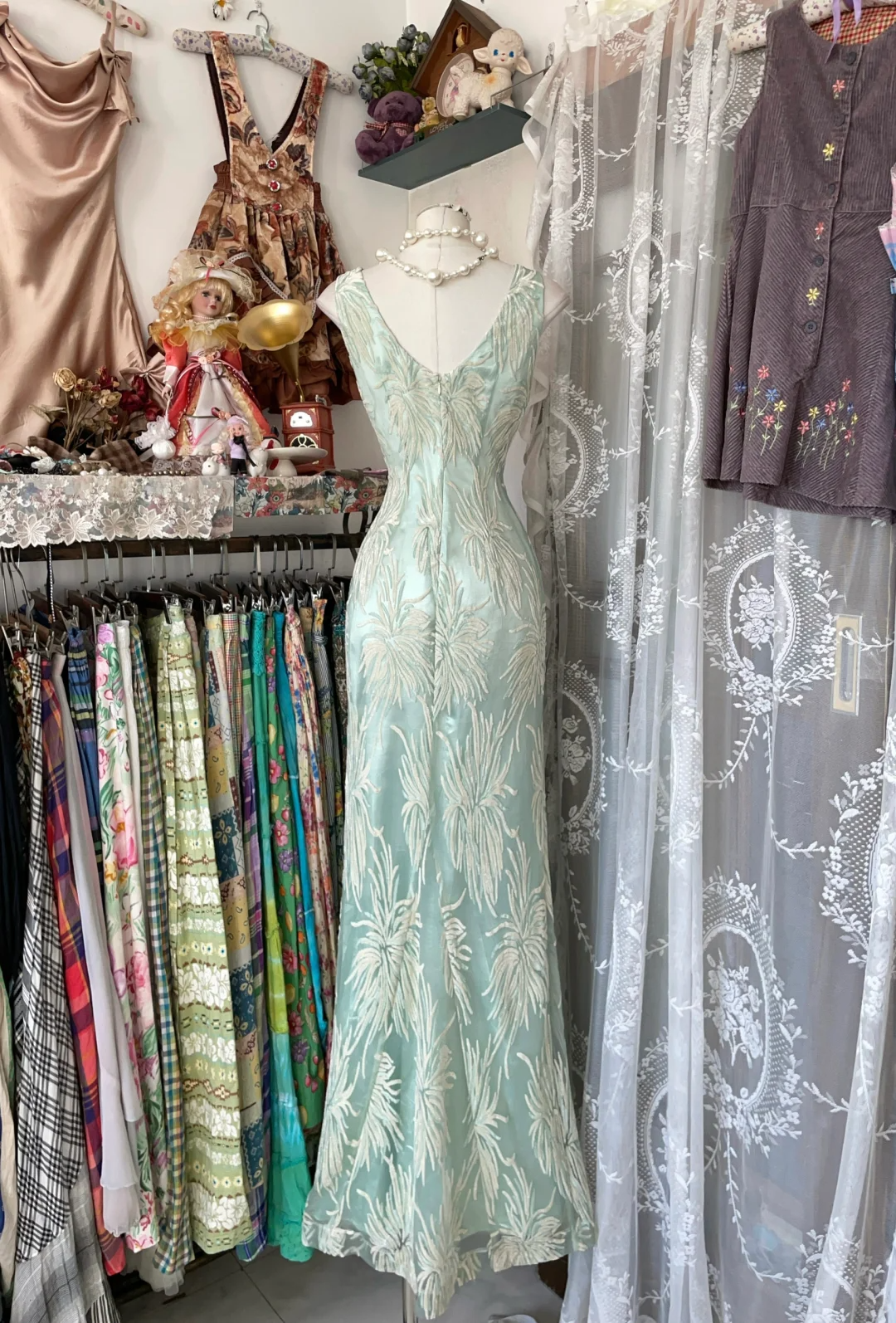 Tiffany Blue V Neck Mermaid Vintage Long Party Dress Formal Evening Gown, DP4548