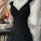 Black V Neck Sleeveless Mermaid Vintage Long Party Dress Formal Evening Gown, DP4557