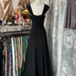 Black V Neck Sleeveless Mermaid Vintage Long Party Dress Formal Evening Gown, DP4557