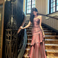 Dark Purple Spaghetti Straps A-Line Chiffon Long Prom Dress Evening Gown, DP4566