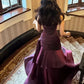 Dark Purple Spaghetti Straps A-Line Chiffon Long Prom Dress Evening Gown, DP4566