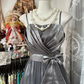 Grey Spaghetti Straps A-Line Vintage Long Prom Dress Formal Evening Gown, DP4570