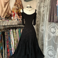 Black Straps Lace A-Line Vintage Long Prom Dress Formal Evening Gown, DP4571