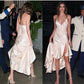 Champagne Spaghetti Straps Sheath Long Party Dress Evening Dress, DP4591