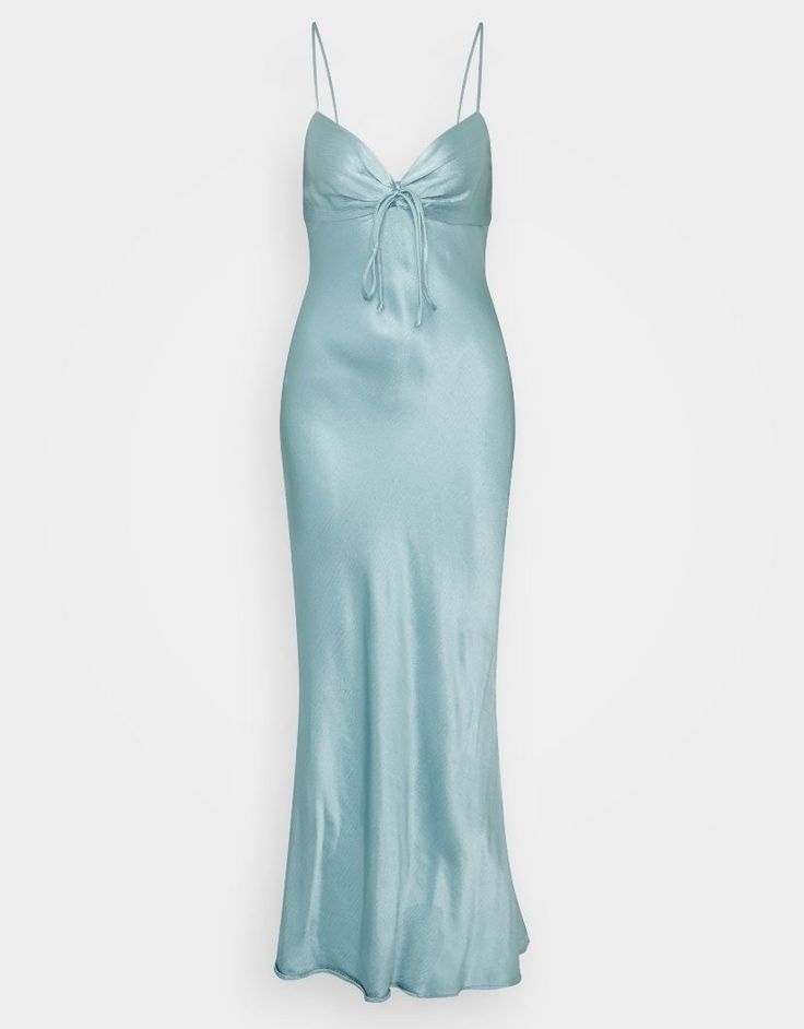 Blue Spaghetti Straps Mermaid Satin Long Party Dress Wedding Guest Dress, DP4593