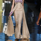 Elegant Strapless Ivory Chiffon Long Party Dress Retro Evening Gown, DP4596