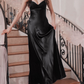 Royal Blue A-Line Satin Vintage Long Party Dress Simple Evening Gown, DP4598