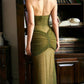 Shiny Green Strapless Sheath Long Prom Dress Evening Party Dress, DP4617